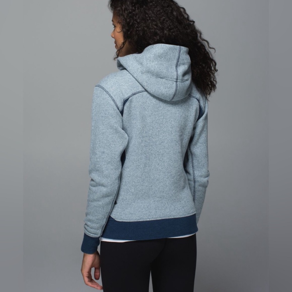Lululemon Size 8 On The Daily Hoodie Full Zip Jacket Heathered Poseidon - Picture 2 of 16